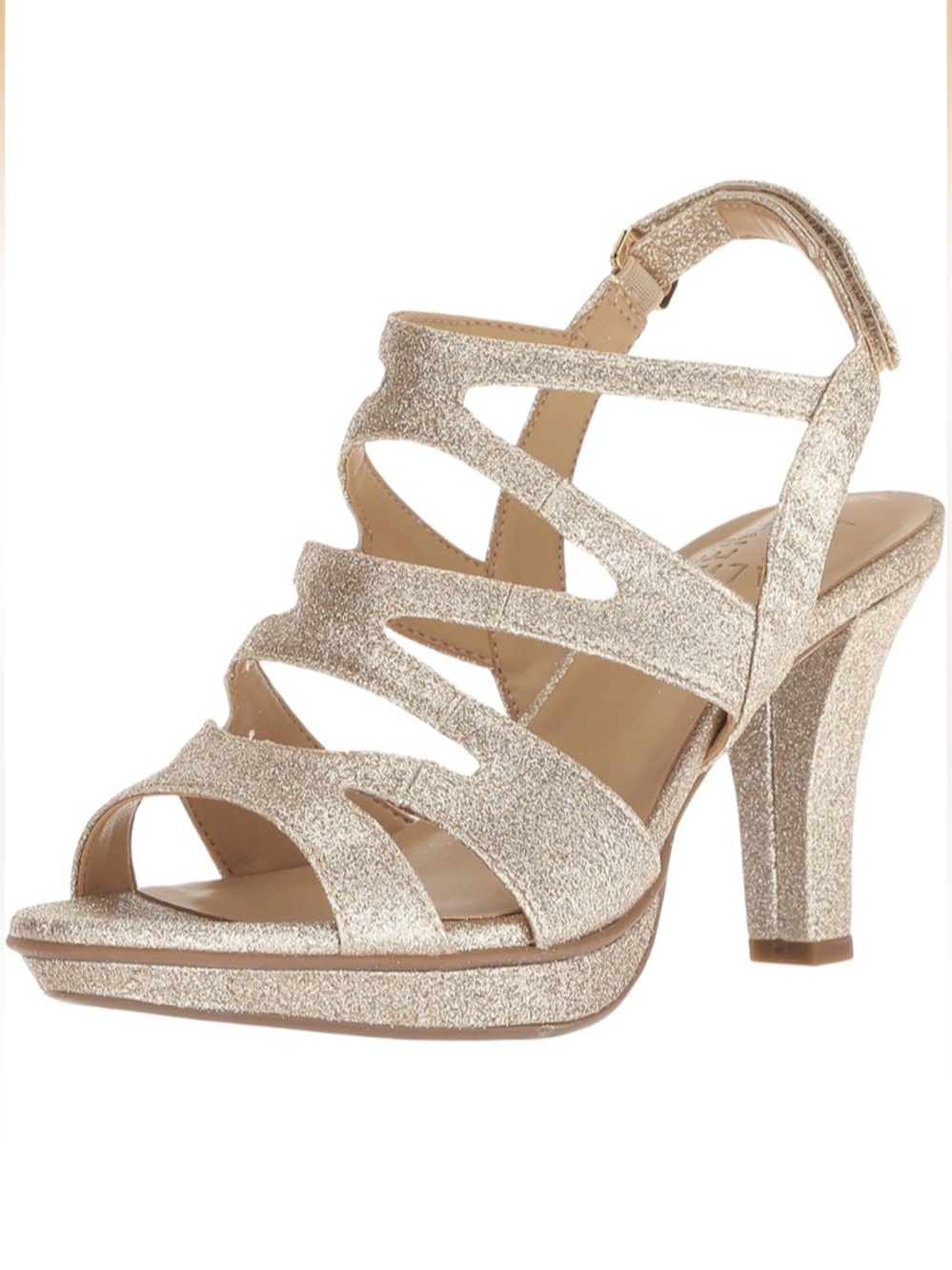NATURALIZER METALLIC ROSE GOLD STRAPPY HIGH HEELS DRESS SANDALS